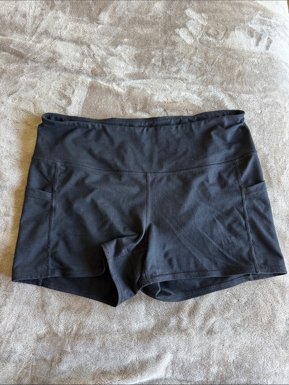 Zella Black High-Rise Workout Shorts with Side Pockets